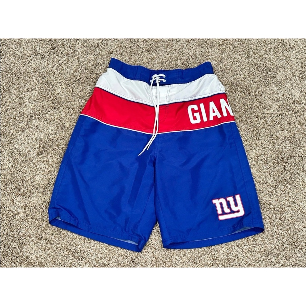 NFL Team Apparel New York Giants Swim Lounge Board Shorts Trunk Embroidered Sz L